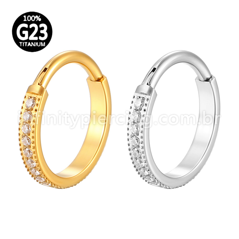 Piercing Argola Titânio Com Zircônia Cravejada
